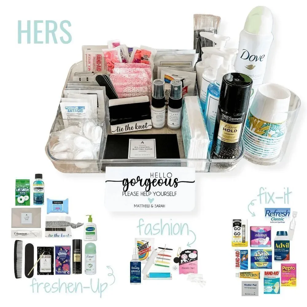 Made-To-Order Deluxe Wedding Bathroom Tray, His & Hers Bathroom Amenities, Weddi